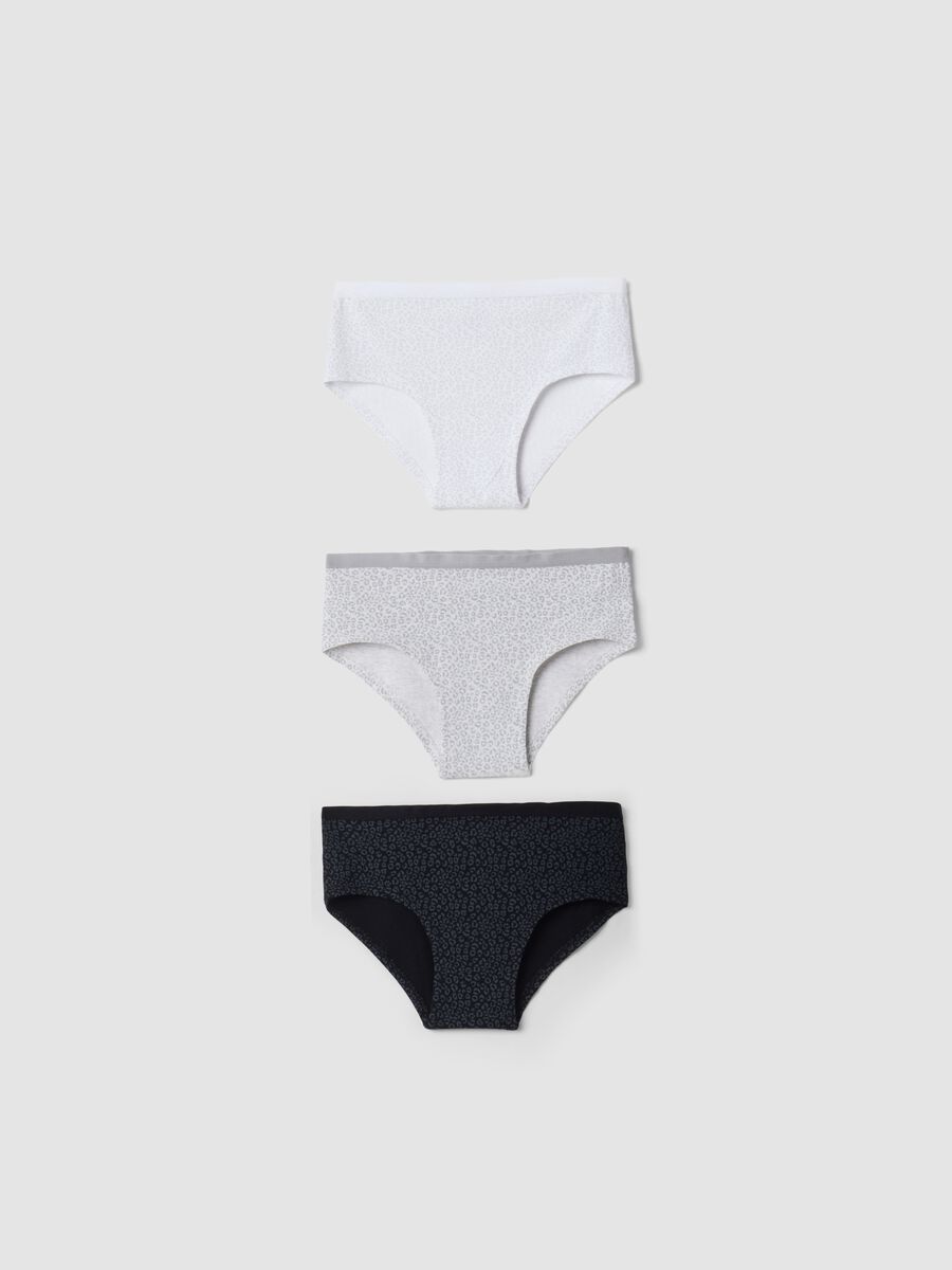 Three-pack of grey and black stretch organic cotton briefs_0