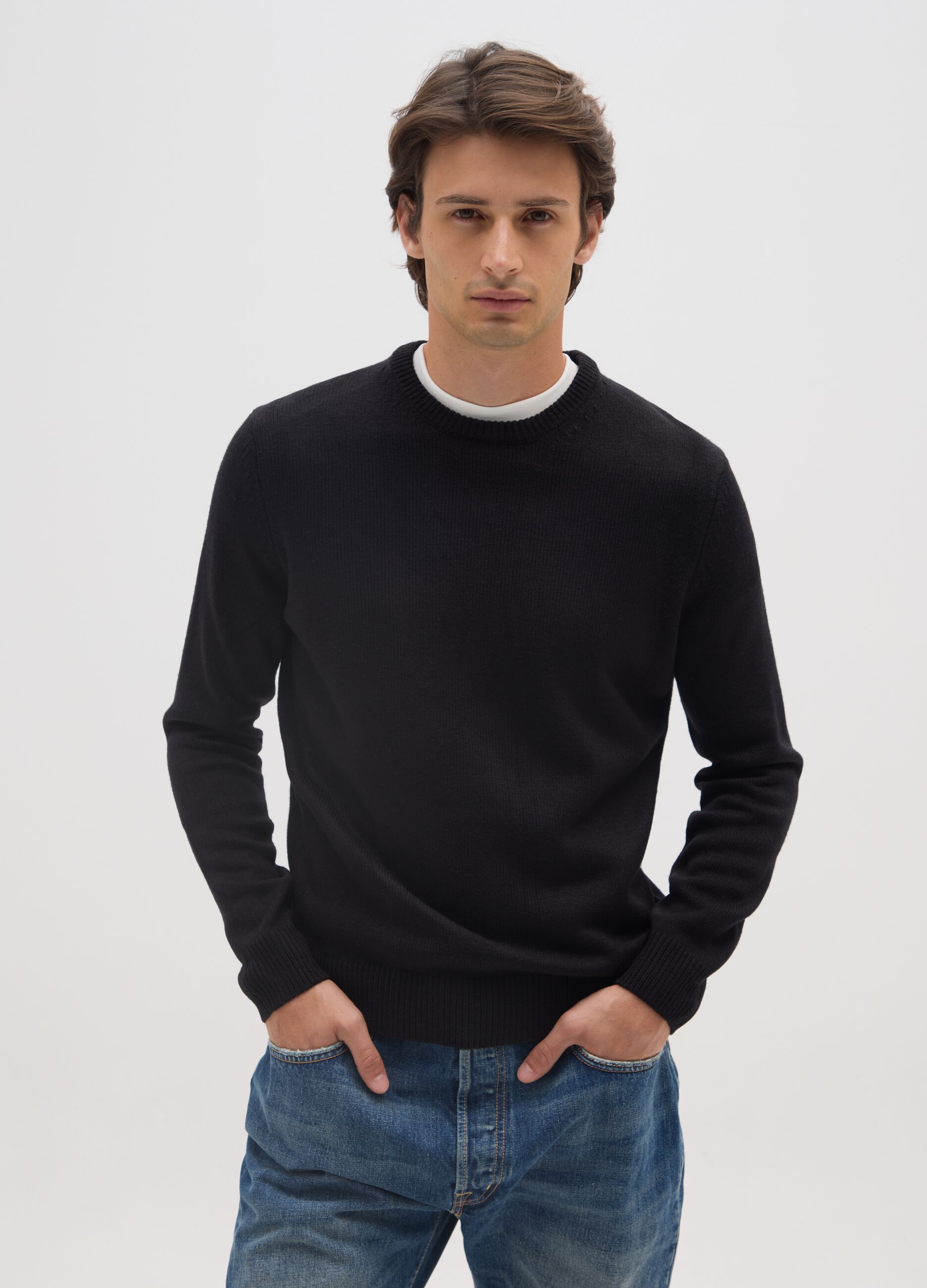 Black Crew Neck Sweater Regular Fit