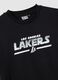 Black pure cotton regular fit t-shirt with Lakers logo_5