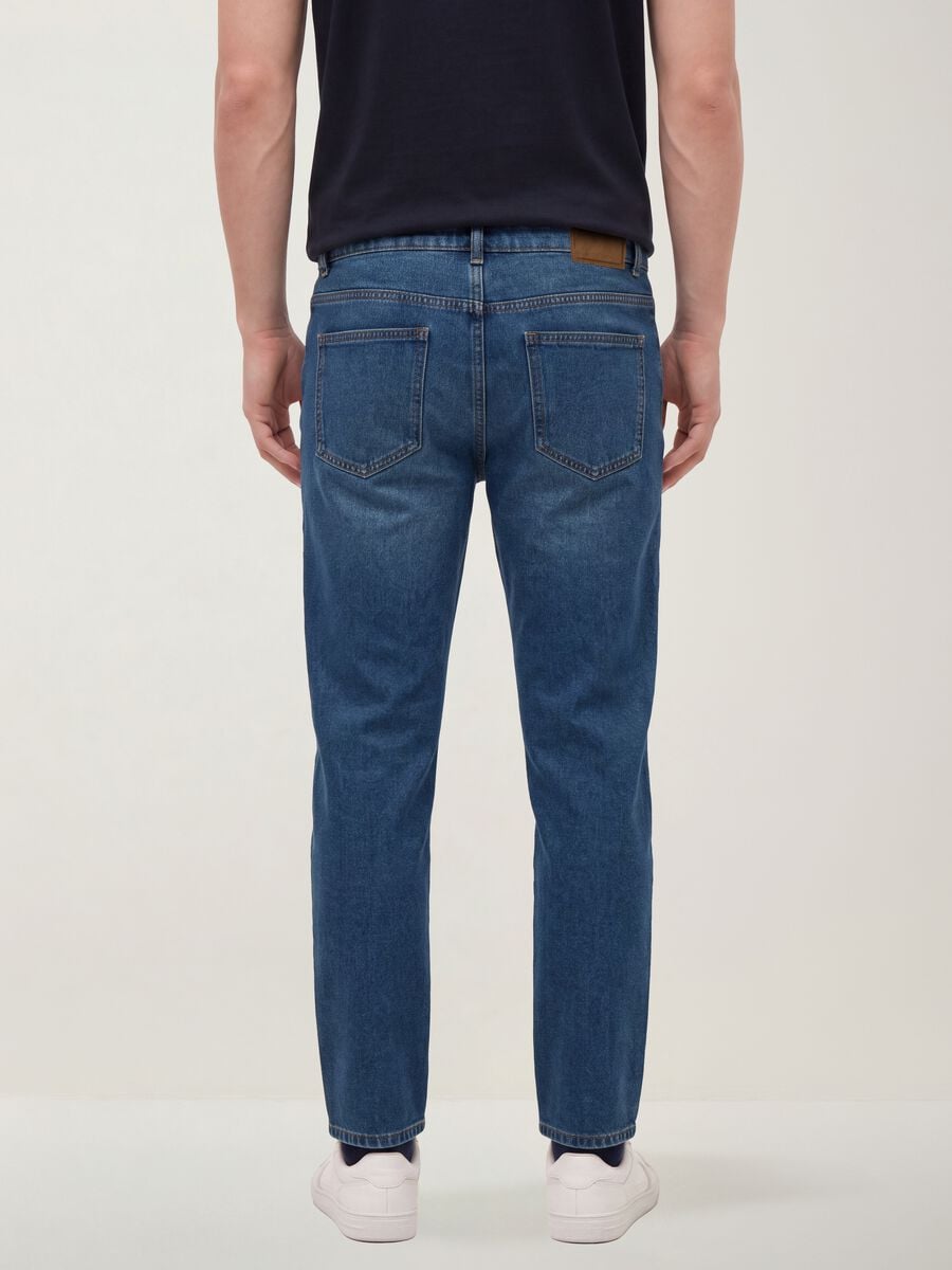 Blue denim slim-fit jeans in cotton and viscose blend_2