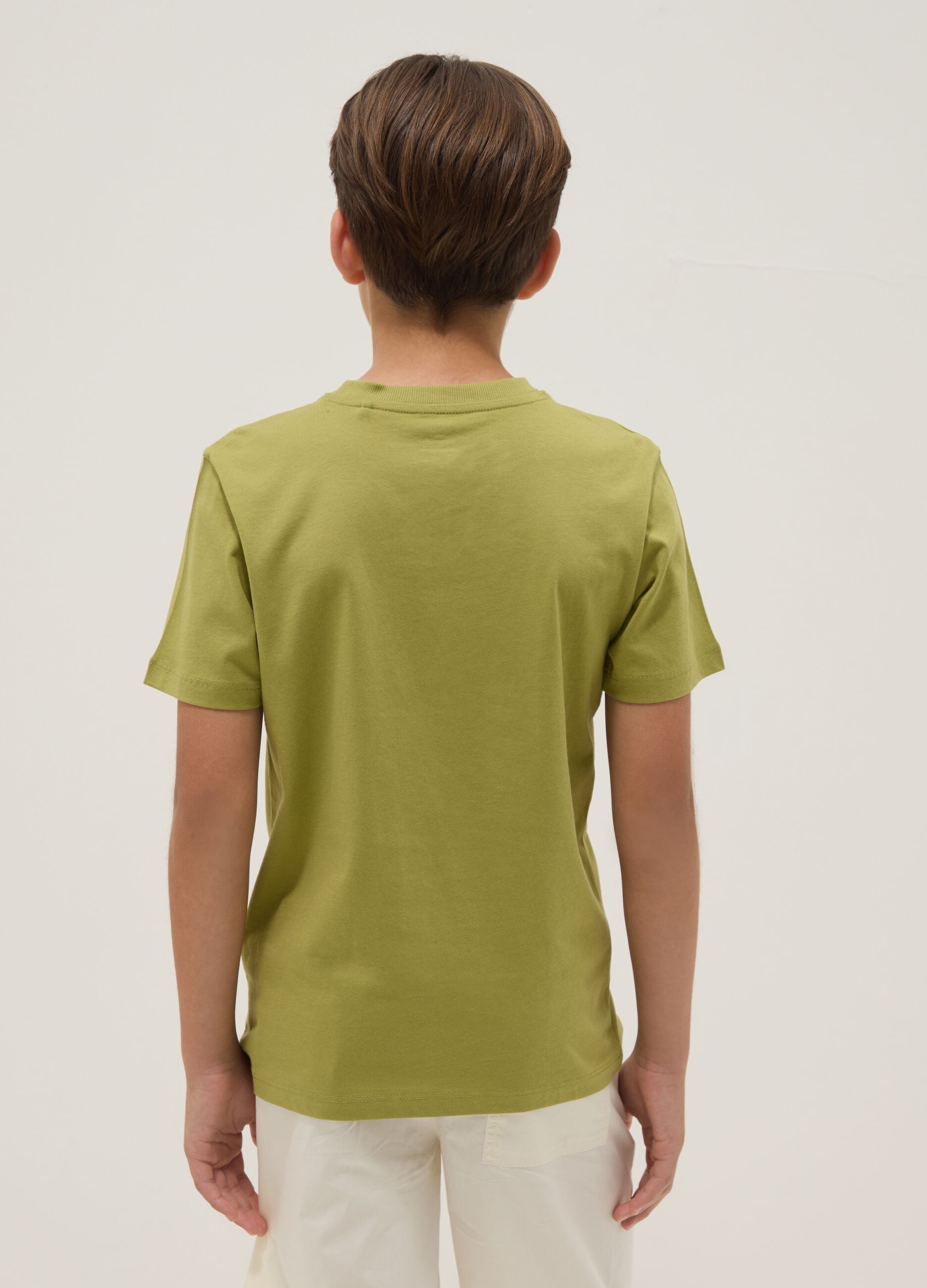 Green organic cotton short-sleeve T-shirt
