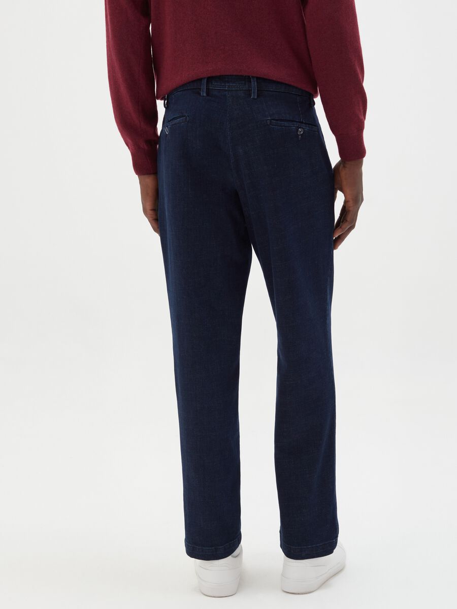 Straight-fit chino trousers in denim_2