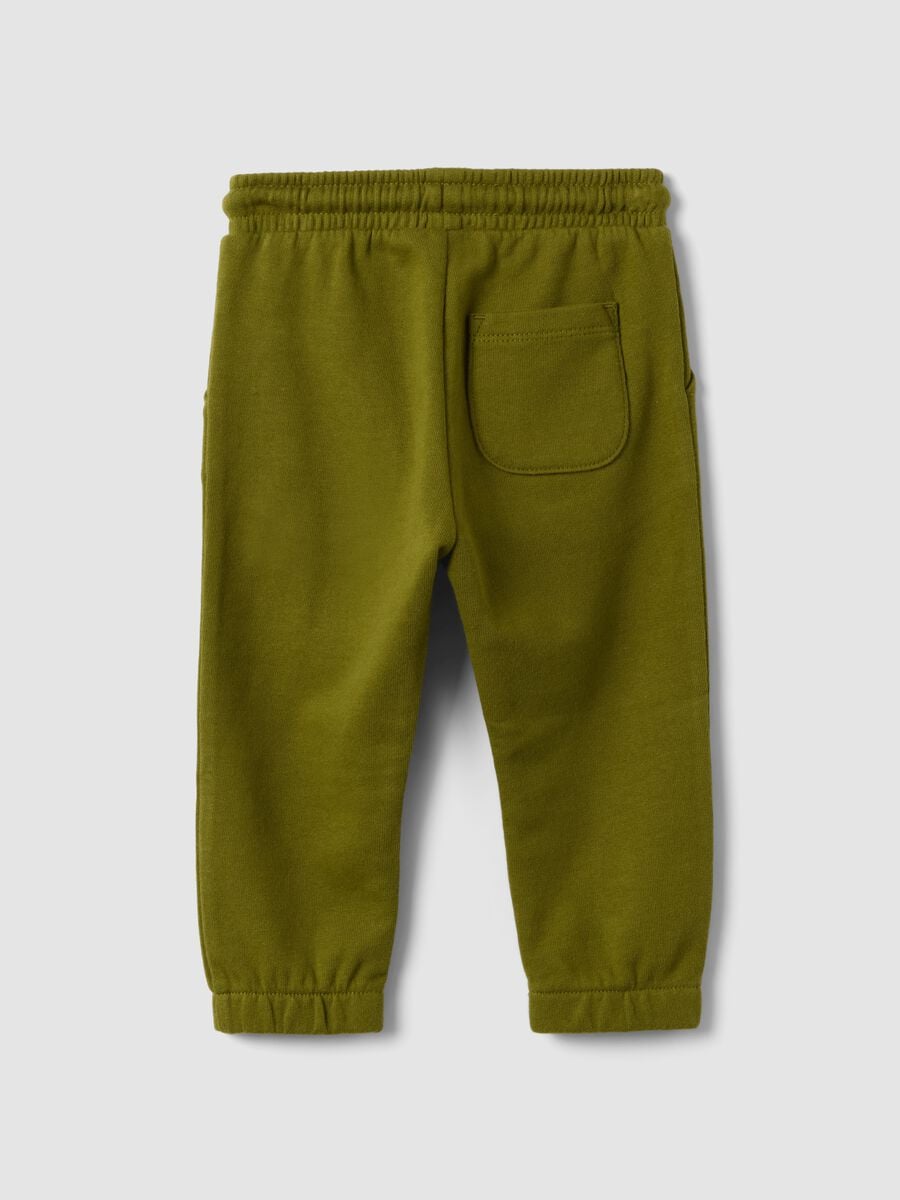 Cal&ccedil;as jogger verdes em puro algod&atilde;o org&acirc;nico com cord&atilde;o para menino_1
