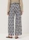 White pure viscose patterned trousers, regular fit_2