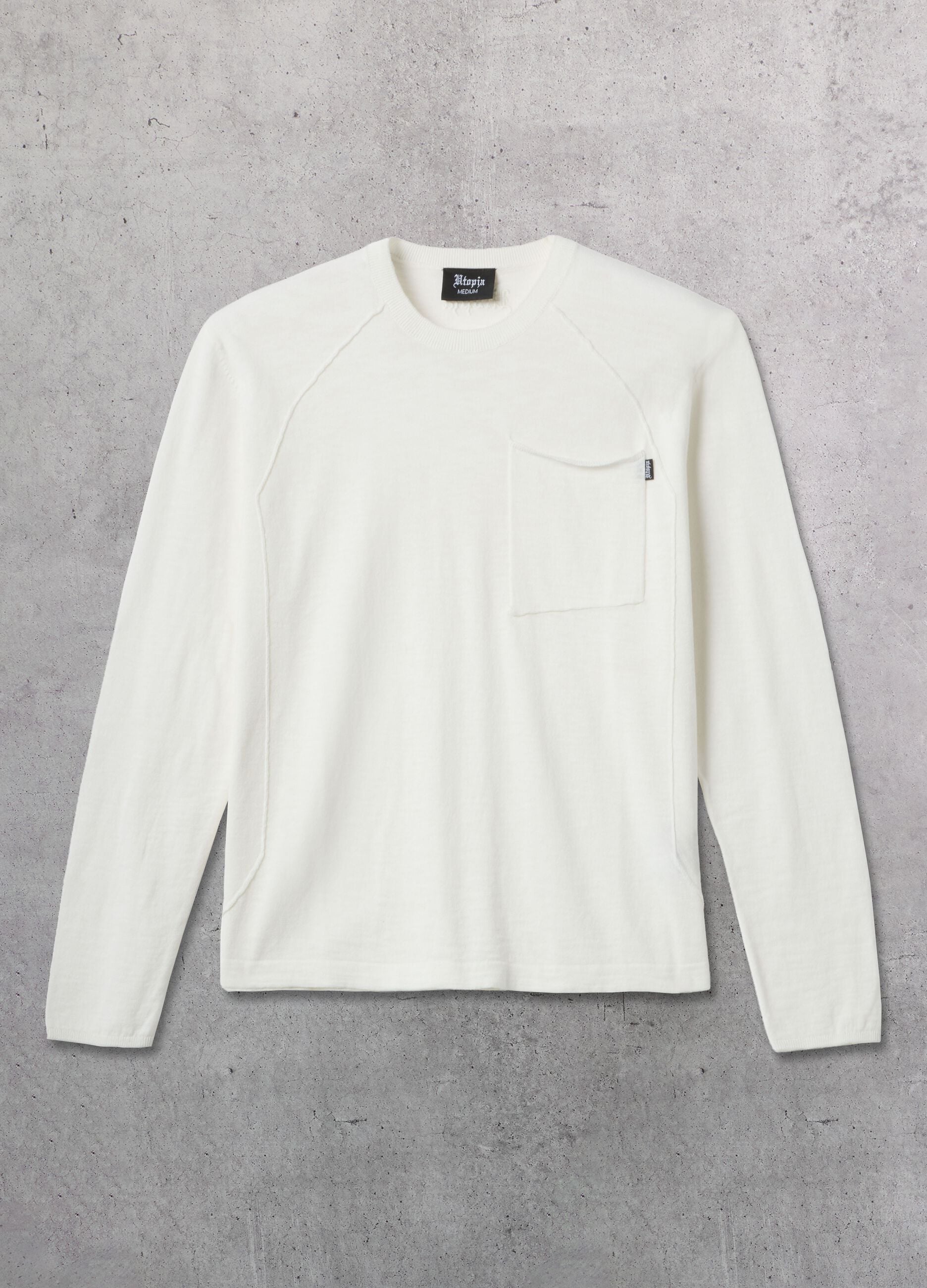 White Knit Long-Sleeve T-Shirt