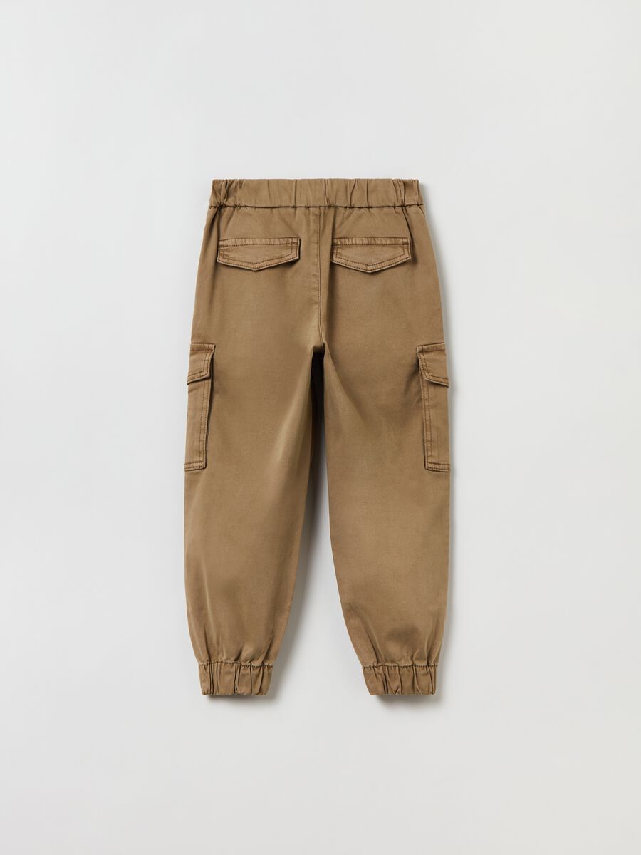 Stretch cotton cargo trousers_4