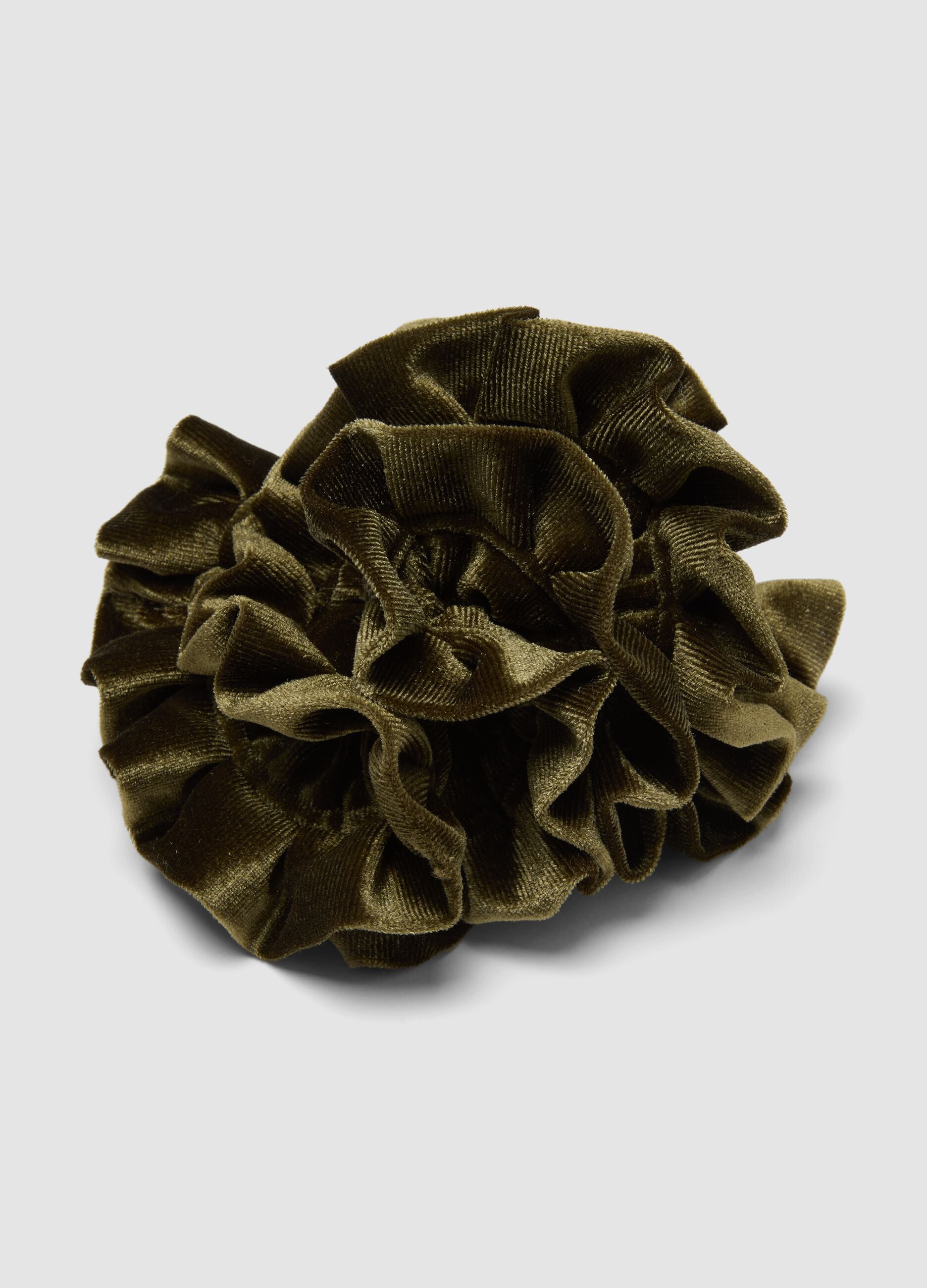 Scrunchie verde effetto vellutato