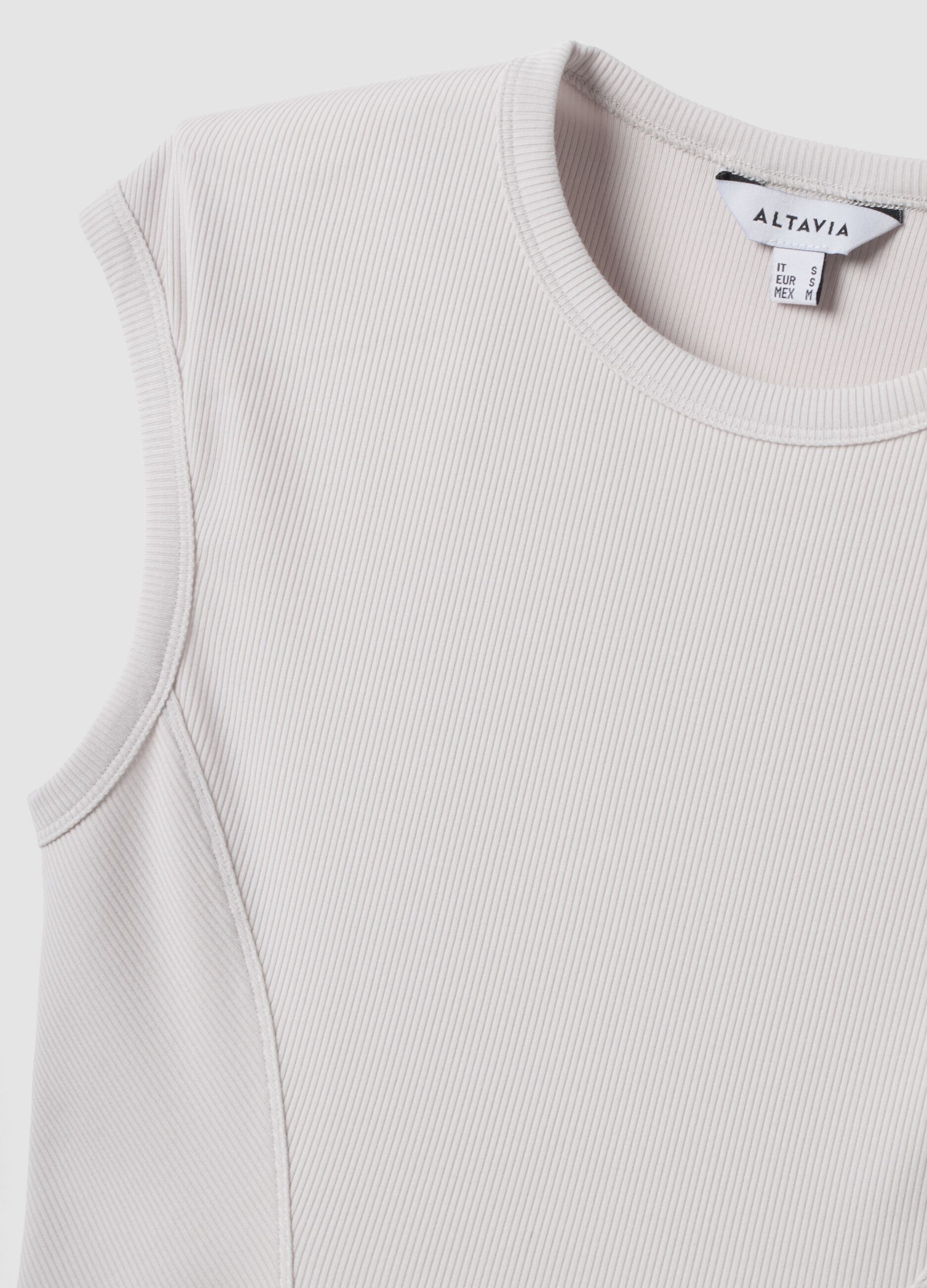 White stretch modal crew-neck T-shirt