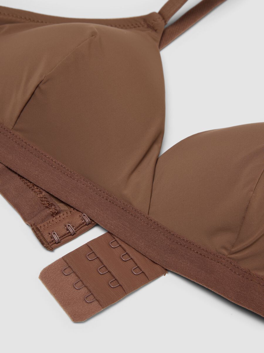 Beige triangle bra with removable padding in stretch fabric_5