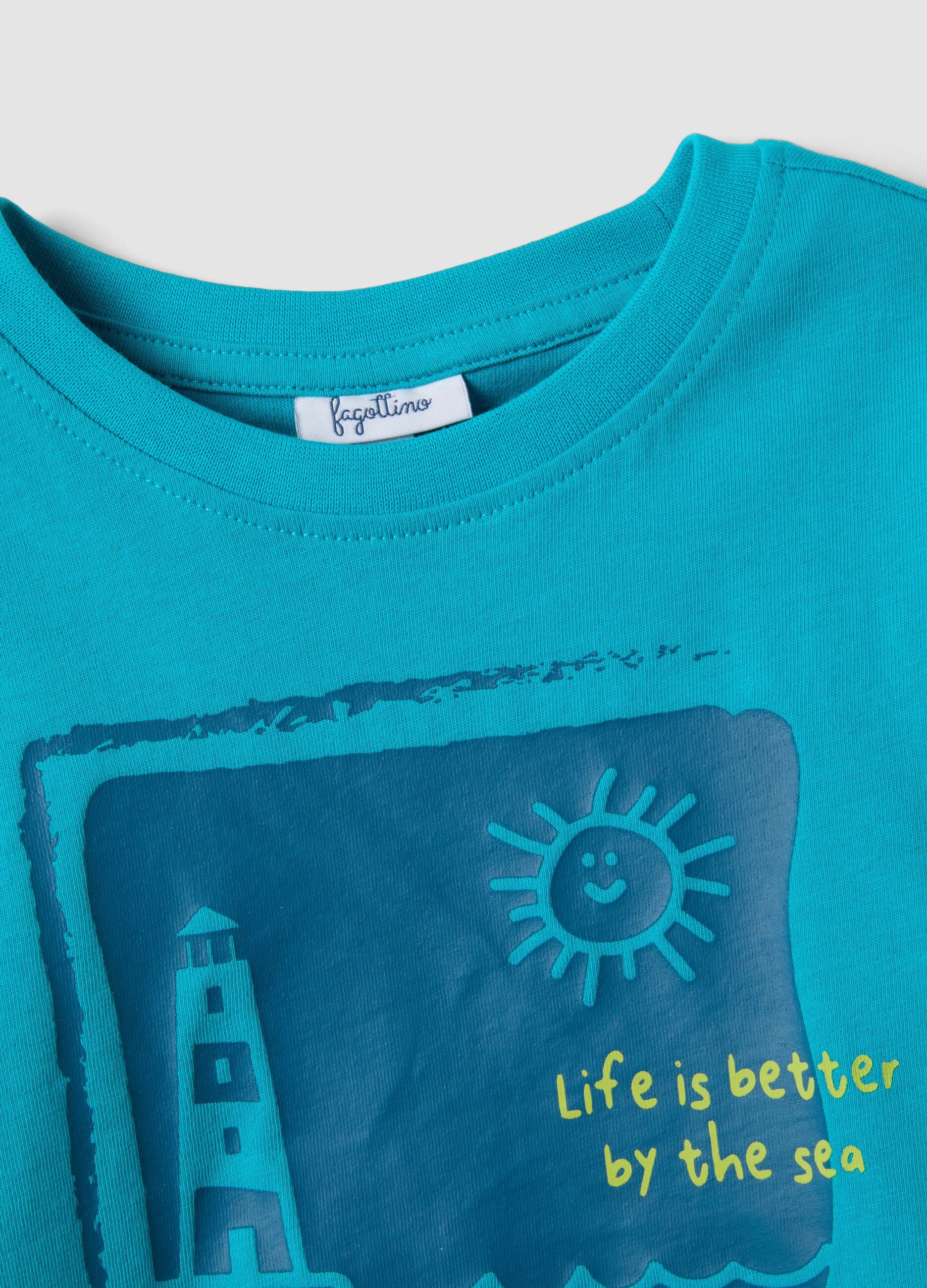 Light Blue Organic Cotton Short-Sleeve T-Shirt