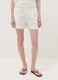 White linen-viscose blend shorts with elasticated waist, regular fit_1