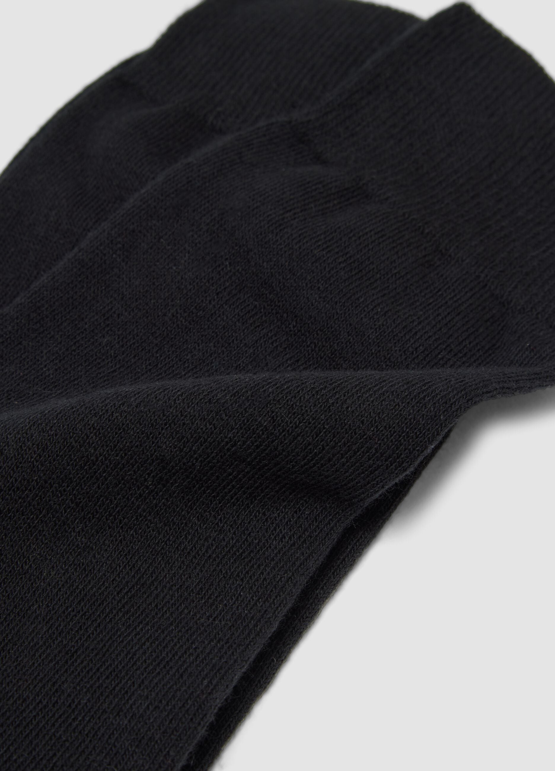 2er-Pack schwarze Herren-Kurzsocken aus Baumwoll-Kaschmir-Mix