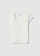 Wei&szlig;e Regular-Fit T-Shirt aus Baumwollmischung mit Spitzendetails_4
