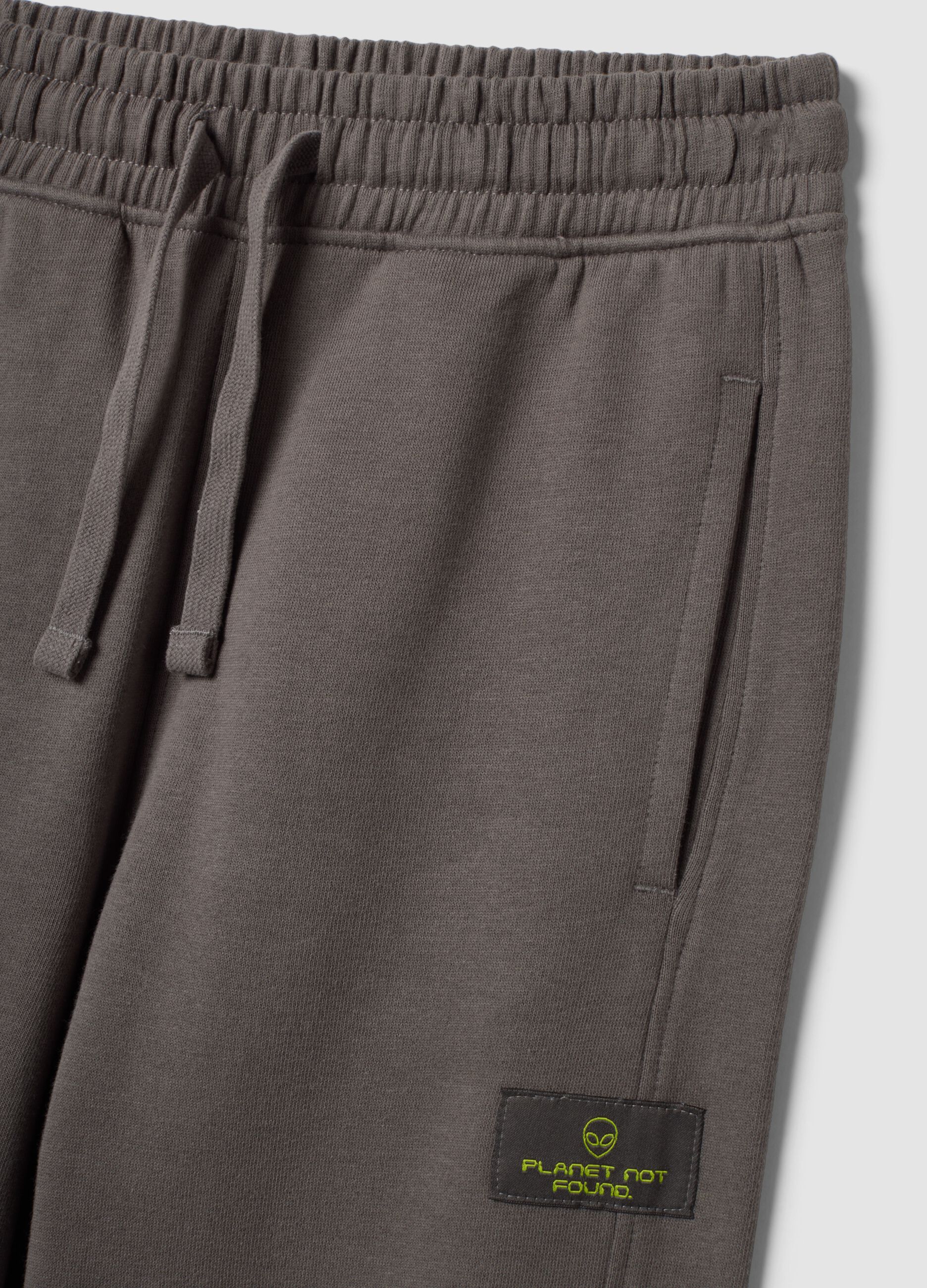Cal&ccedil;as jogger cinzentas em algod&atilde;o puro, corte oversized, para rapaz