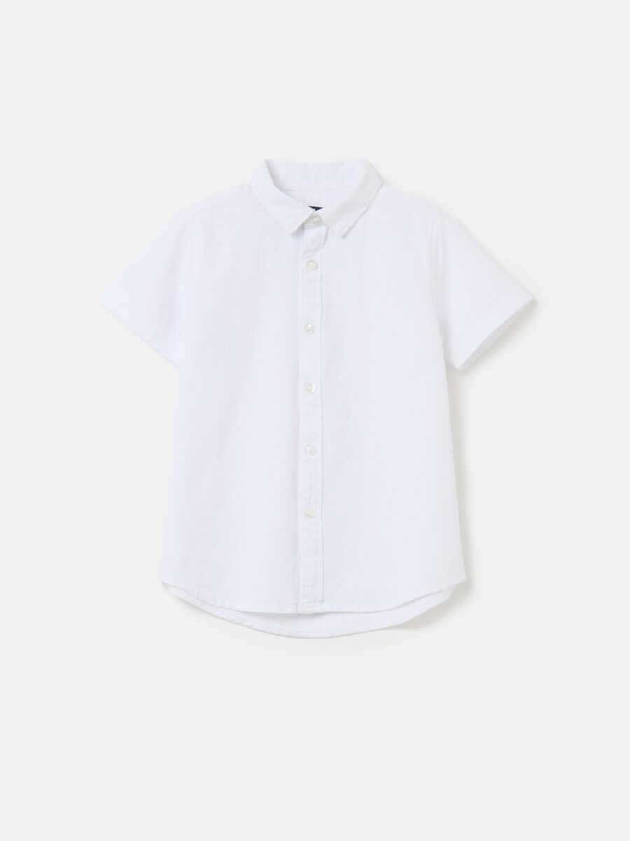 Camisa de algodón texturado de rayas_0
