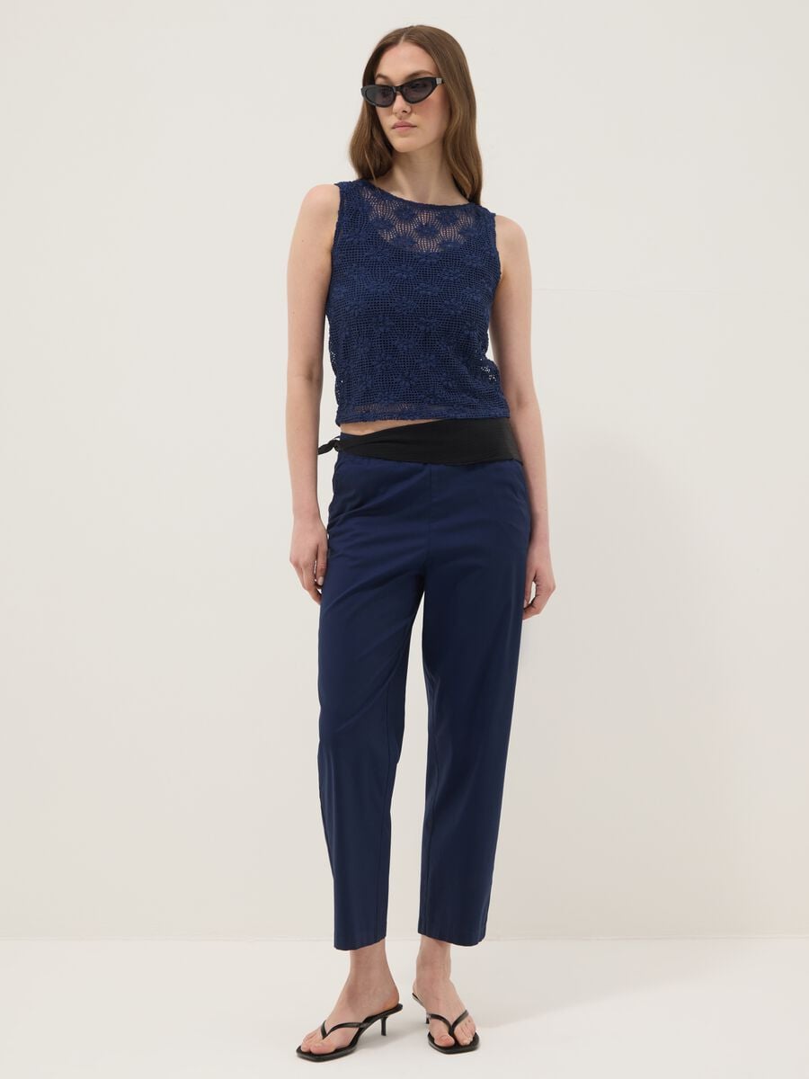 Blue stretch-fabric tank top_2
