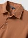 Brown pure cotton slim-fit short-sleeve polo shirt_5