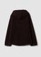 Dark brown sherpa hoodie sweatshirt with crew neck_2