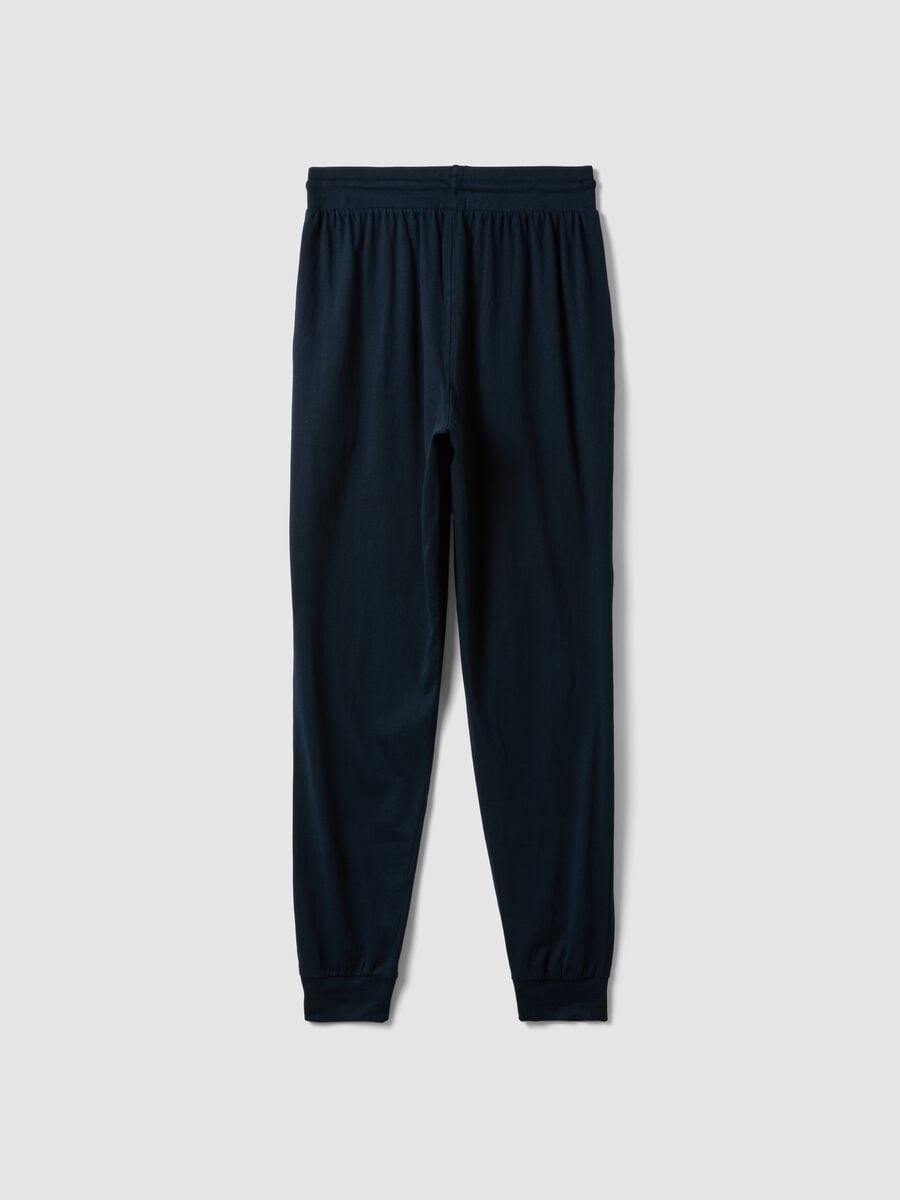 Blaue Pyjamahose aus Bio-Baumwolle mit Kordelzug_5