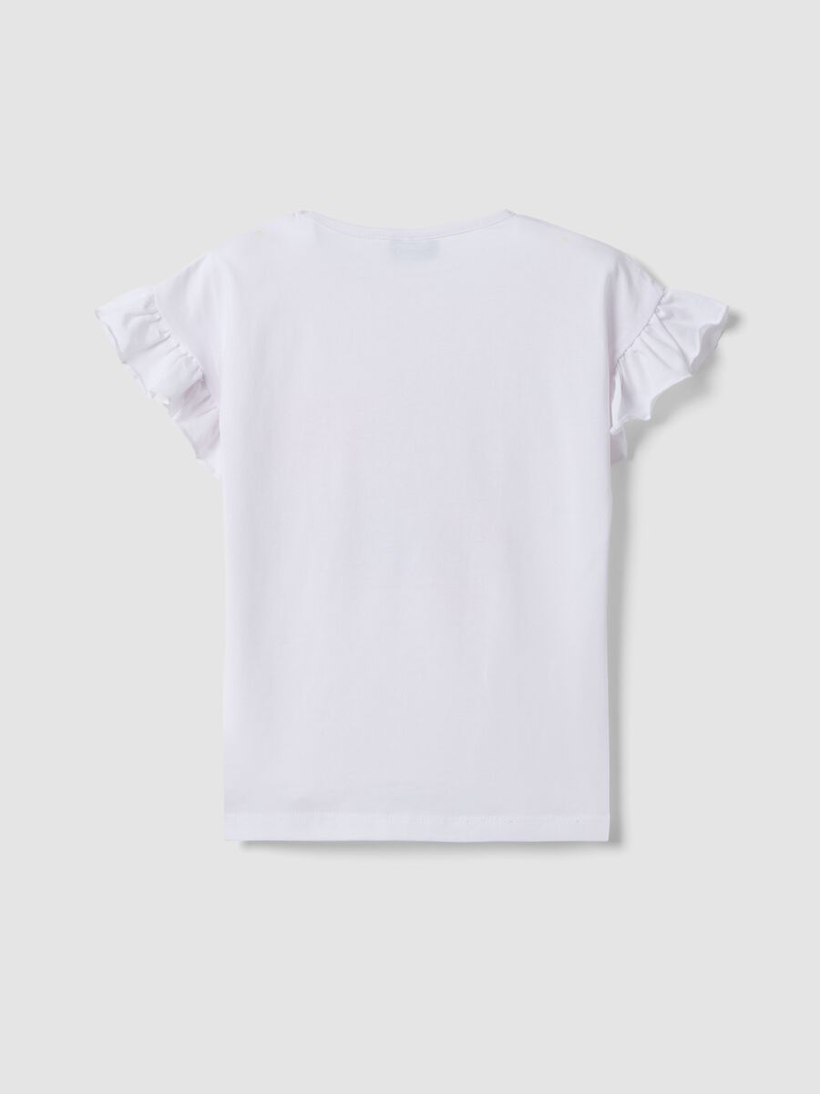 T-shirt in cotone elasticizzato bianco da bambina con Hello Kitty_1