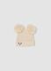 White wool-blend hat with two pom-poms and Minnie embroidery_0