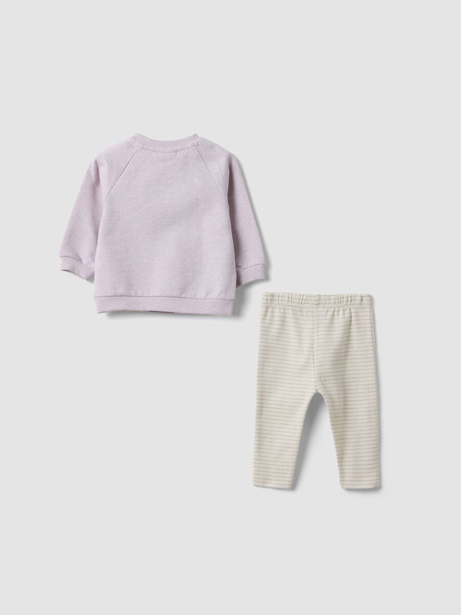 Ensemble violet en coton bio avec sweat et leggings pour b&eacute;b&eacute; fille_1