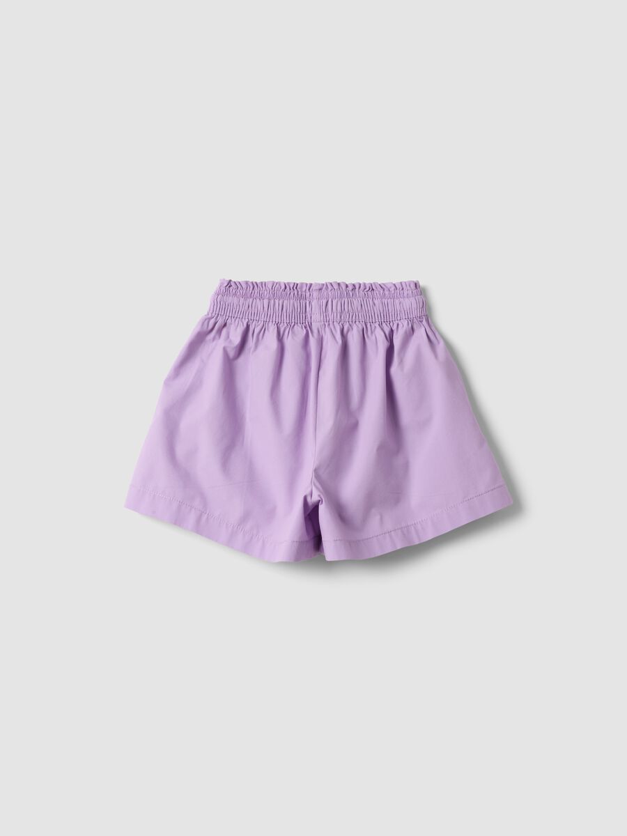 Purple pure cotton shorts with elasticated waist_1