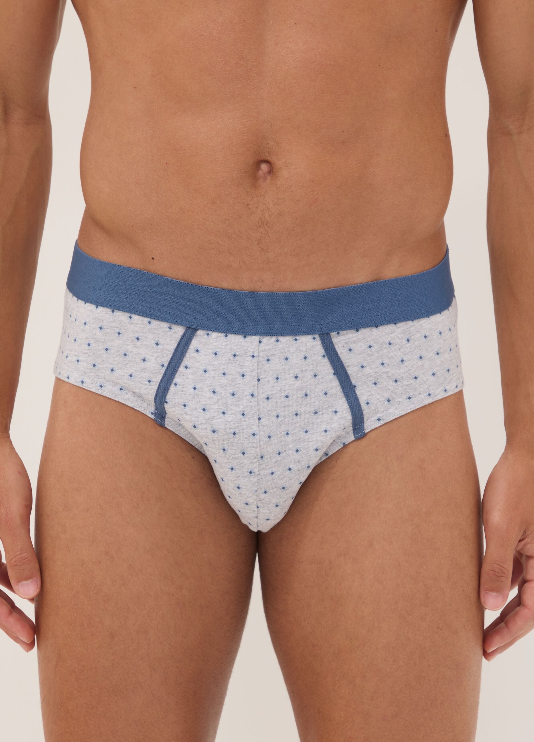 3er-Pack Slips in Hellblau und Weiss aus elastischer Bio-Baumwolle