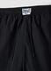 Regular fit black sports shorts with white and orange details_1