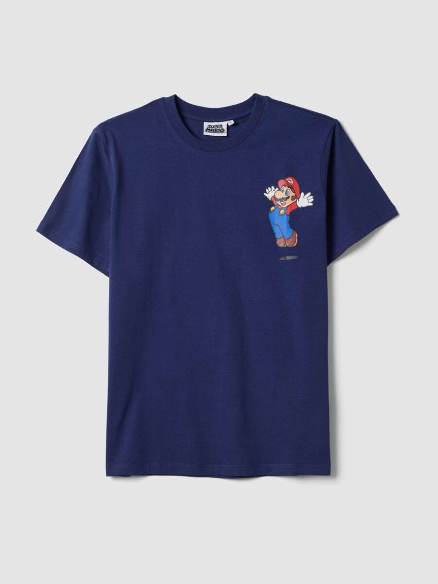 Blue short-sleeve pure cotton regular-fit T-shirt_0