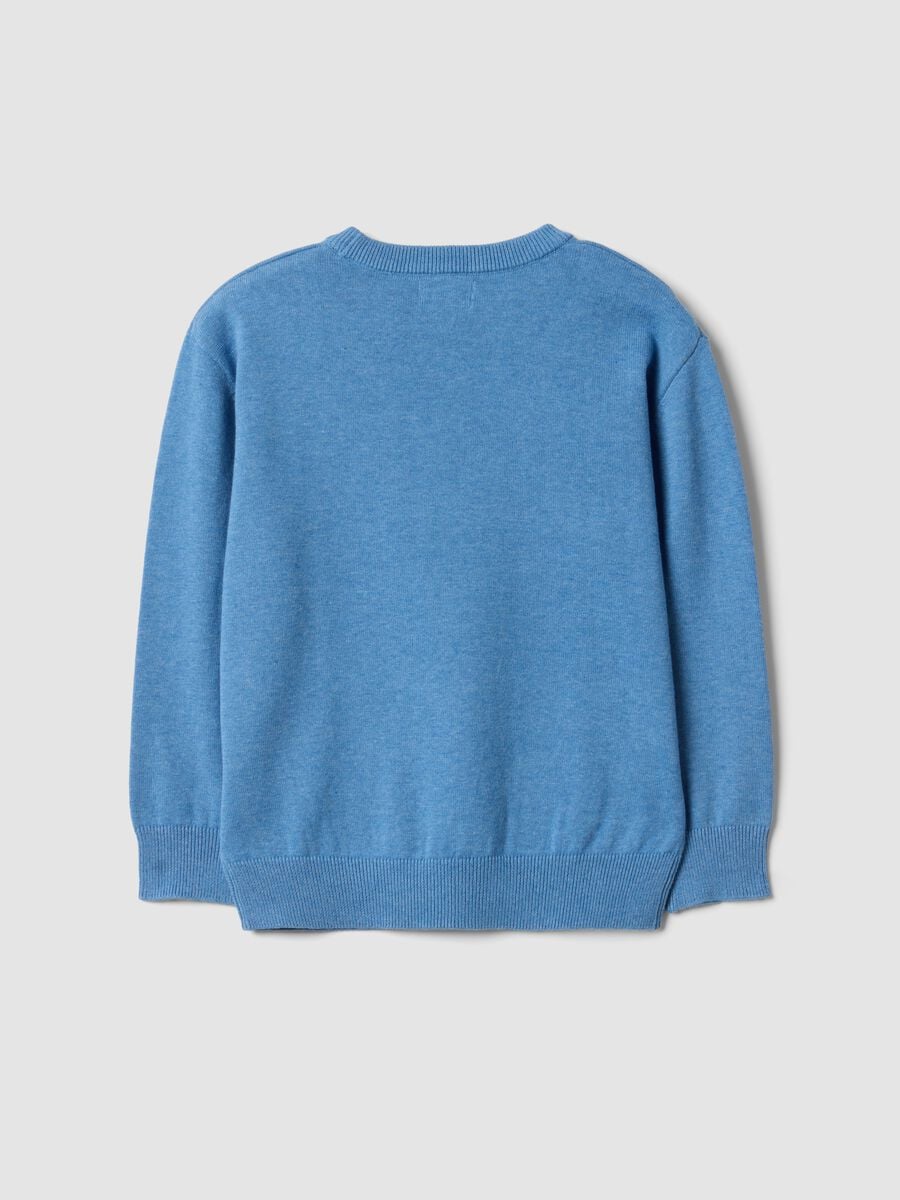 Blue pure cotton oversized crew-neck jumper for boys_1