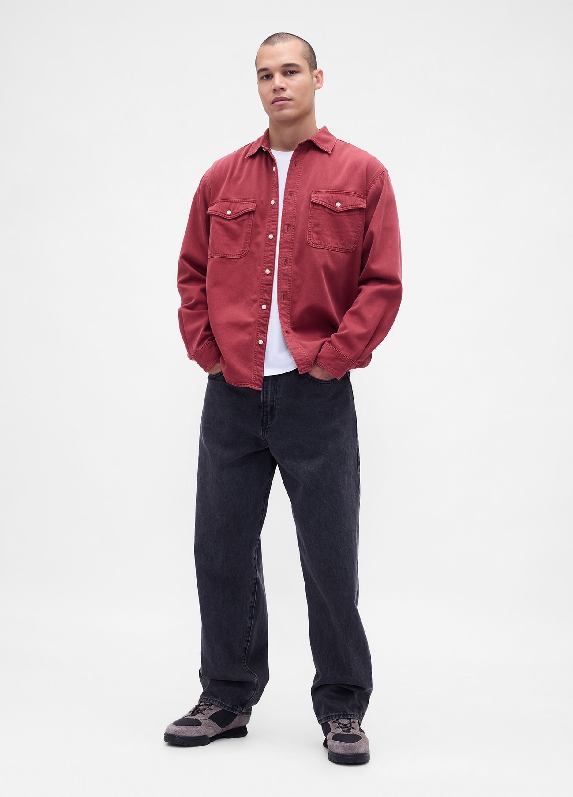 Red Shirt in Cotton and Lyocell