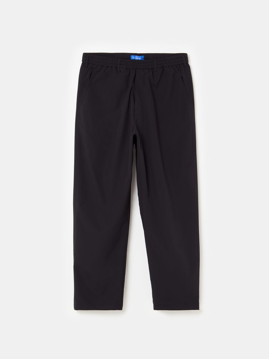 PIOMBO Selection straight-fit trousers in technical fabric_3