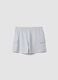 Grey cotton blend cargo shorts for girls relaxed fit_4