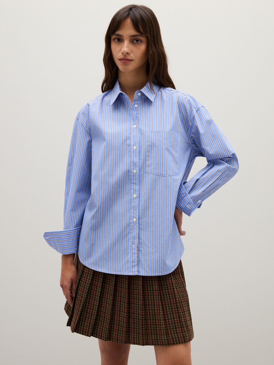 Multicolour striped pure cotton regular fit shirt_0