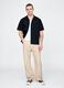 Weite beige Leinenhosen_0