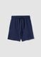 Kids' regular fit blue pure cotton shorts_0