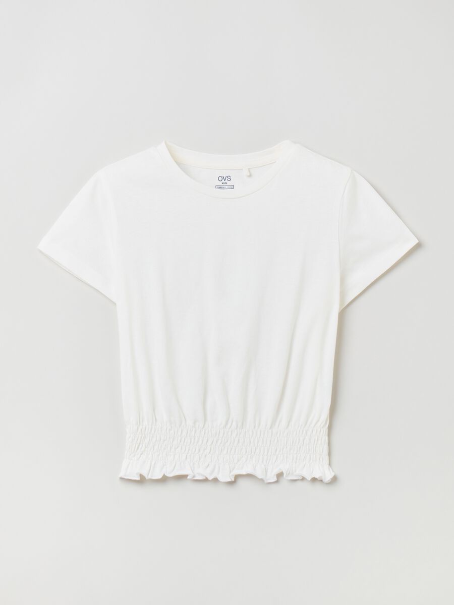 Camiseta de algodón con bajo elástico_0