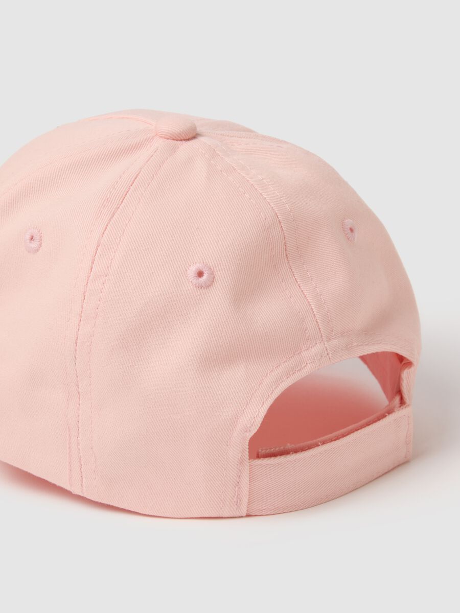 Girls' pink pure cotton hat with visor and sequins_2