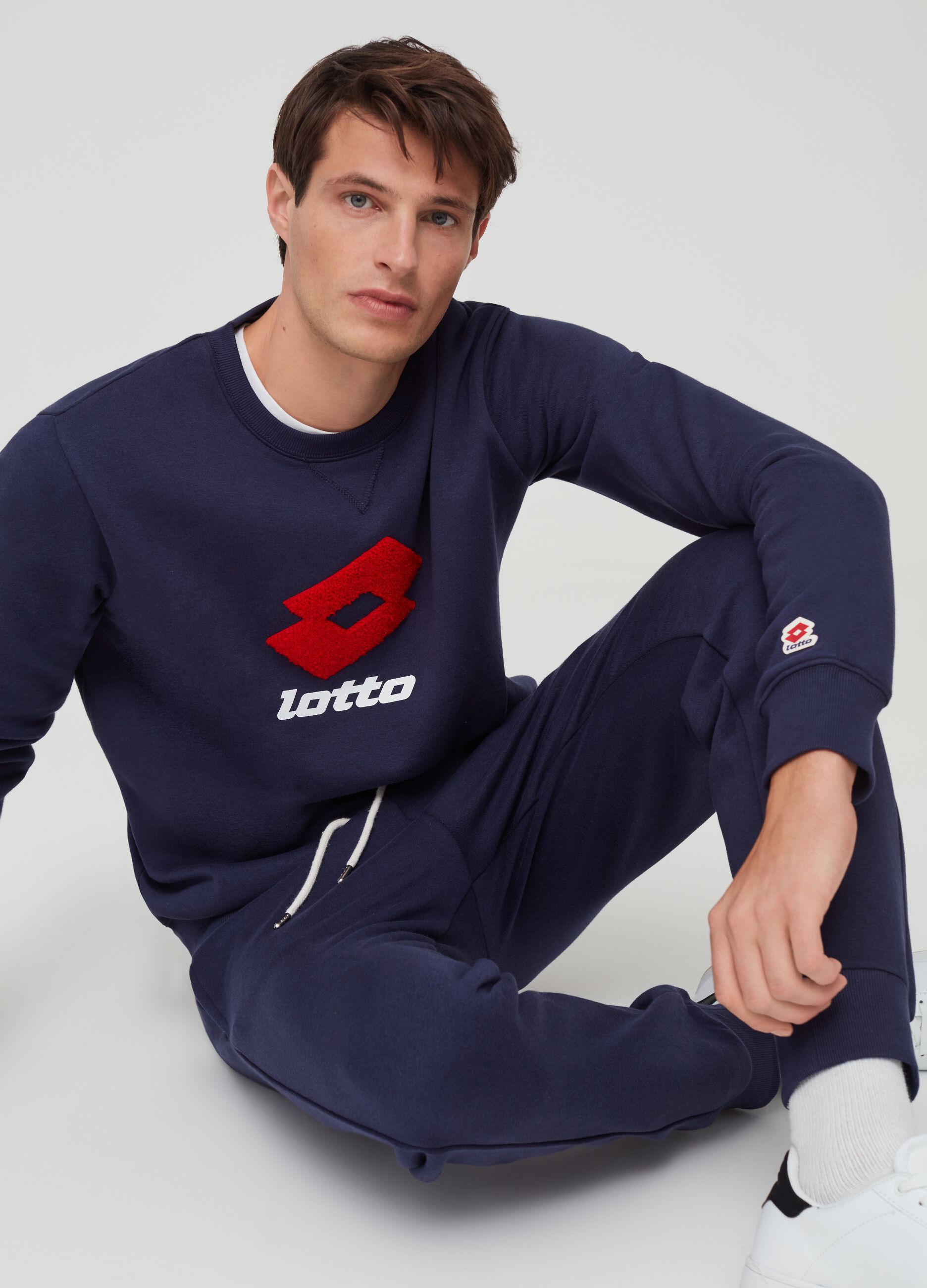 Solid colour Lotto sweatshirt with round neck