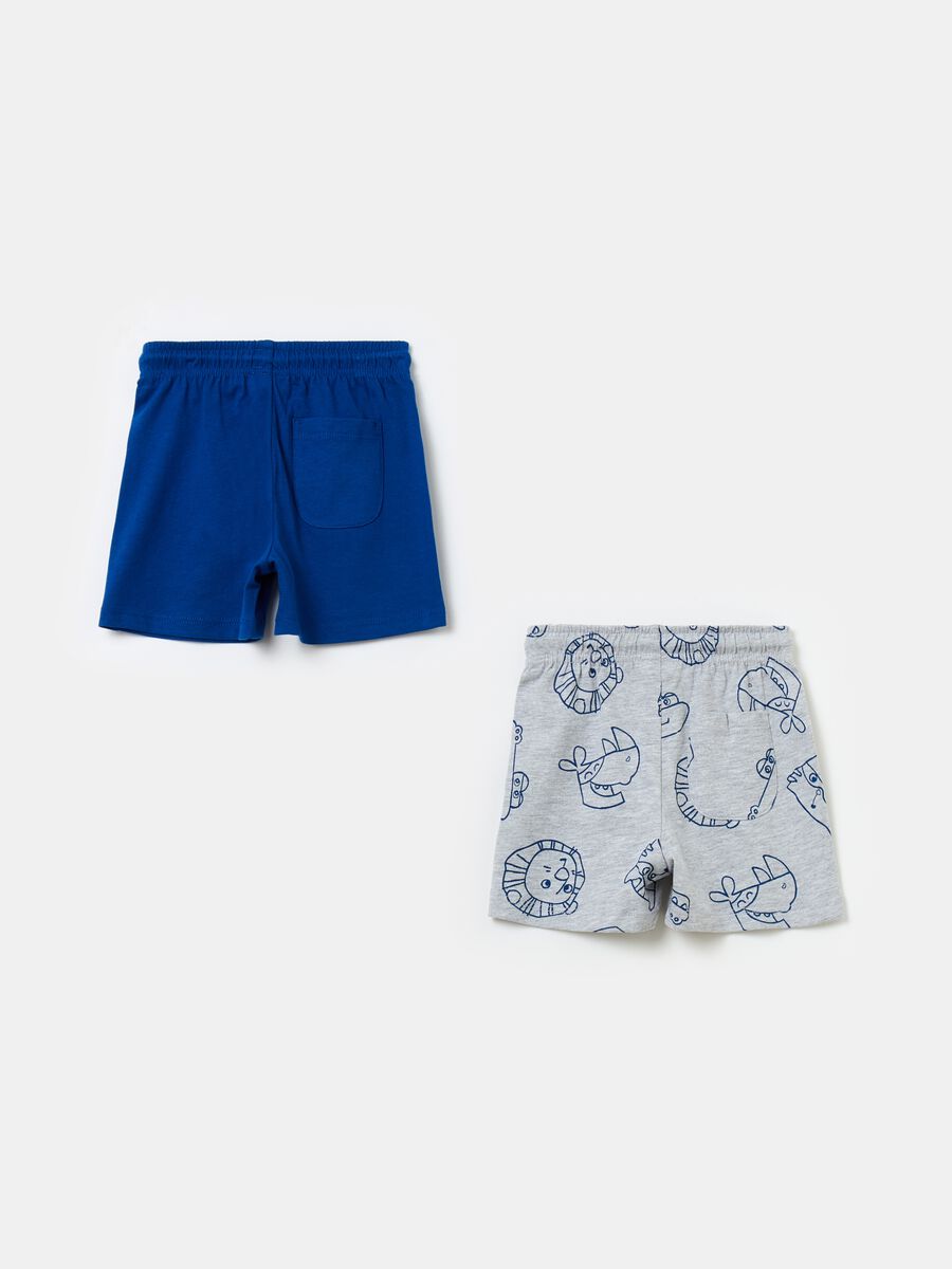 Bipack shorts in cotone con coulisse_1