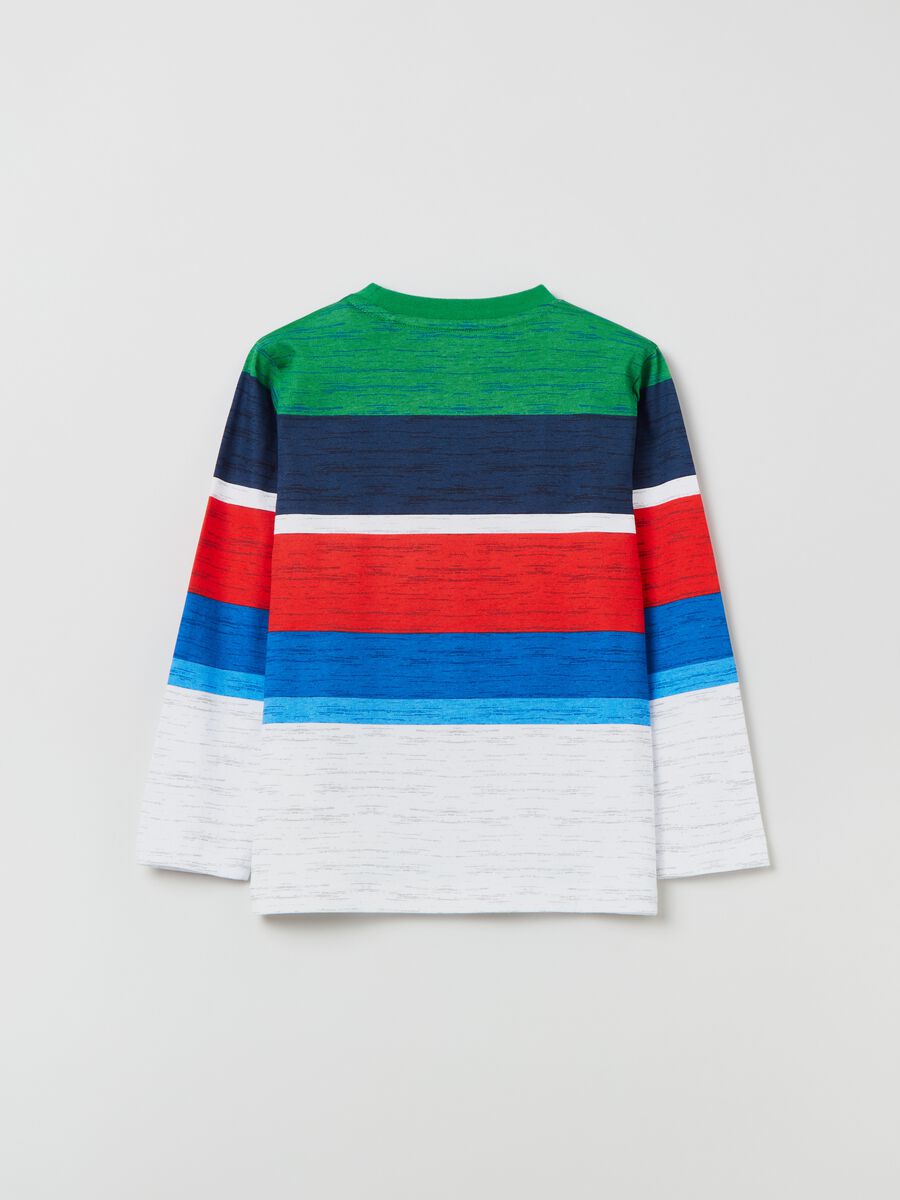 T-shirt with long sleeves and colourblock print_1