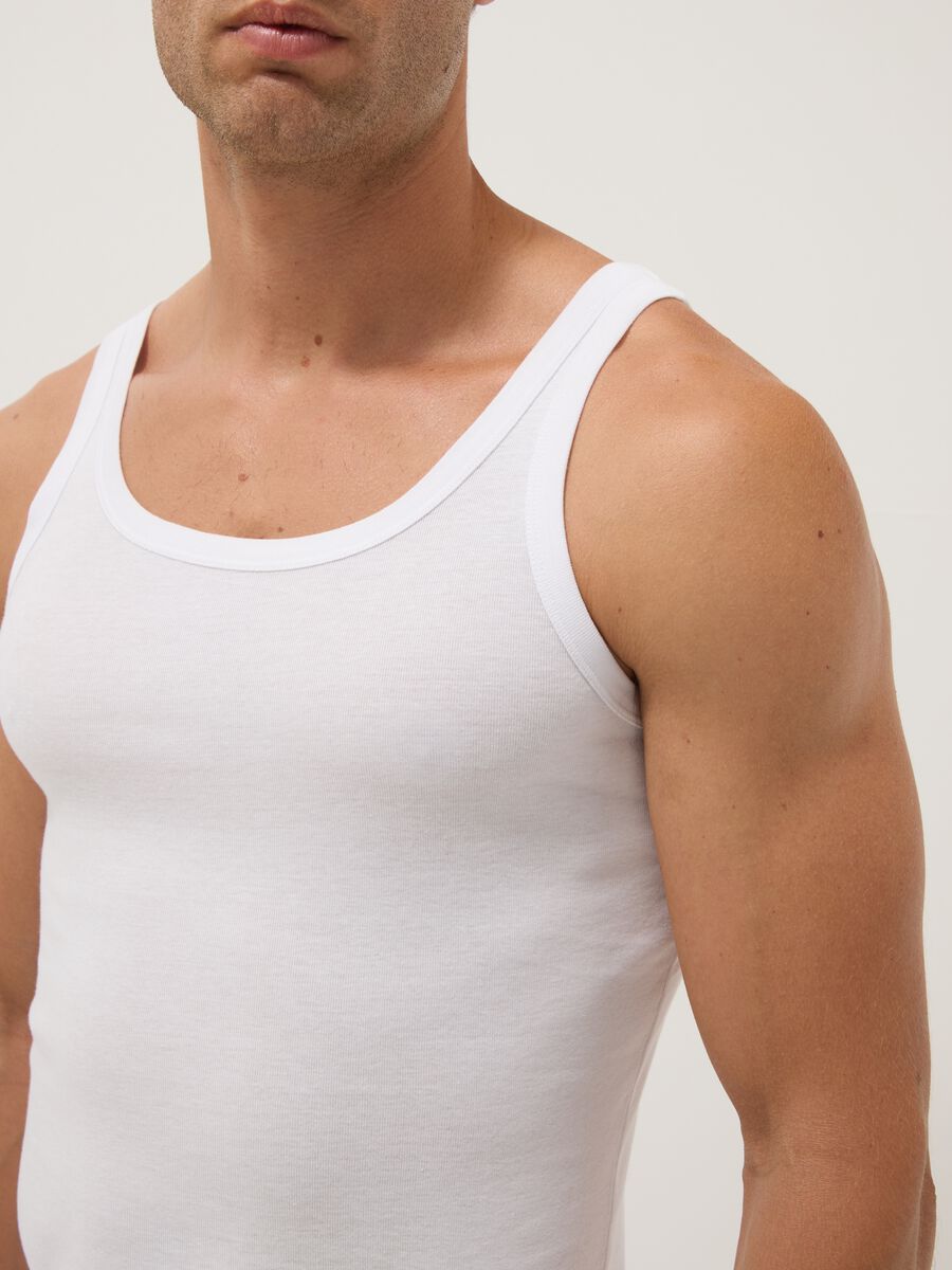 White pure cotton vest regular fit_3