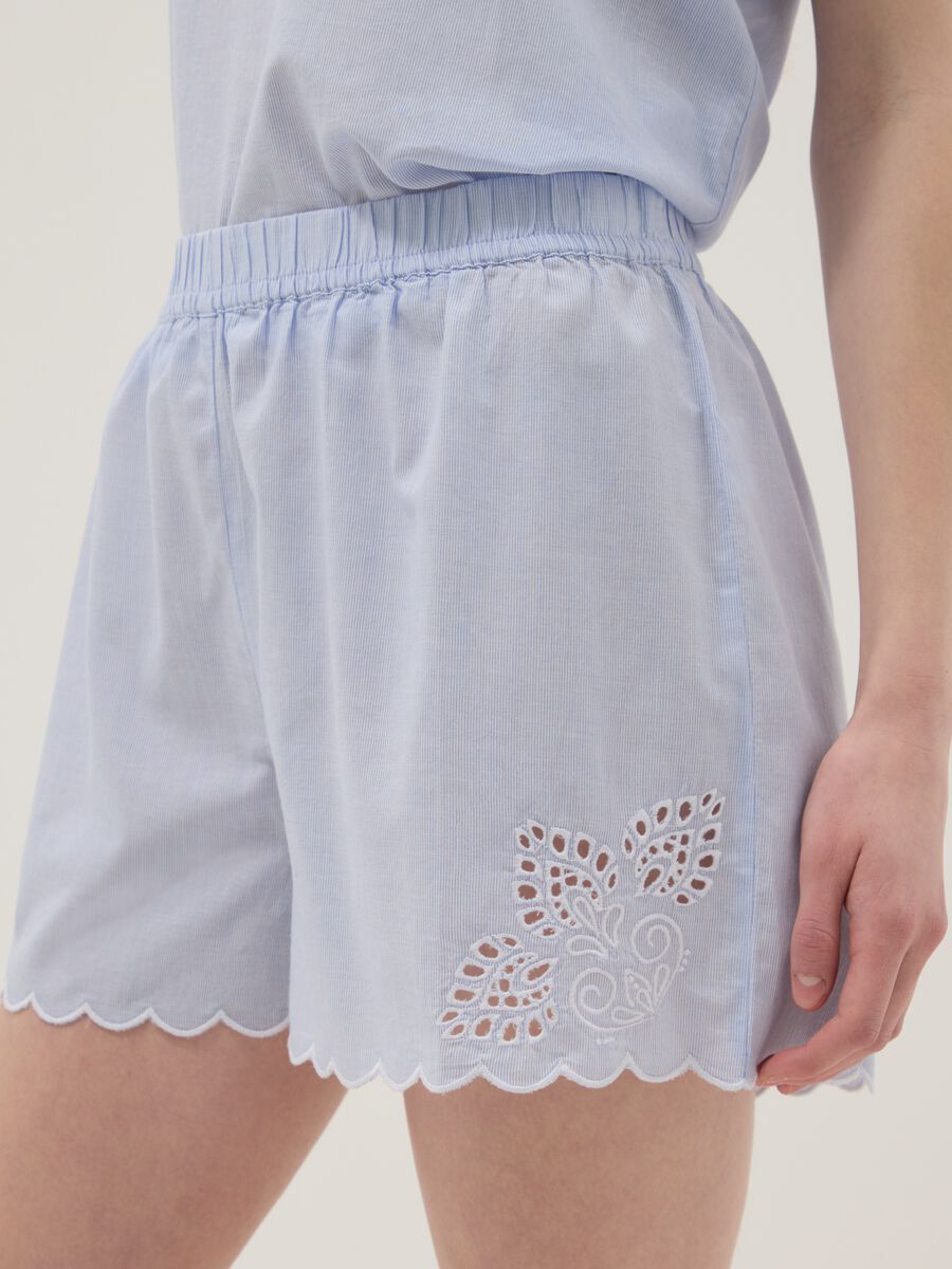 Hellblaue Pyjama-Shorts aus Bio-Baumwolle_3