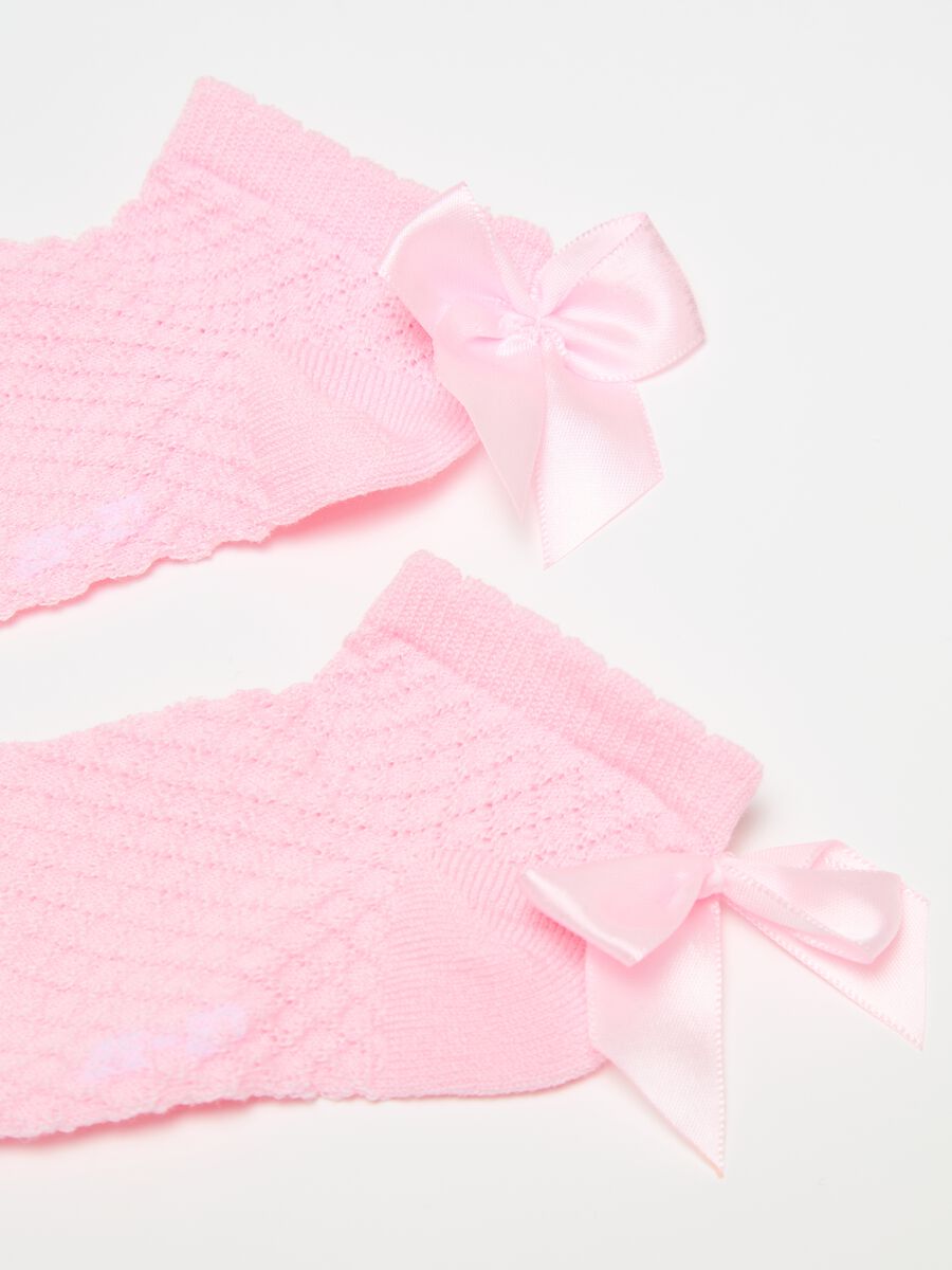 Two-pack socks in organic cotton with bow_1