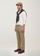 Pantaloni chino beige in twill di cotone elasticizzato regular tapered fit_4