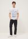 Weisses T-Shirt aus reiner Baumwolle mit Frontprint, Regular Fit_0