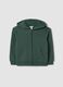 Felpa verde con cappuccio in puro cotone organico regular fit_0
