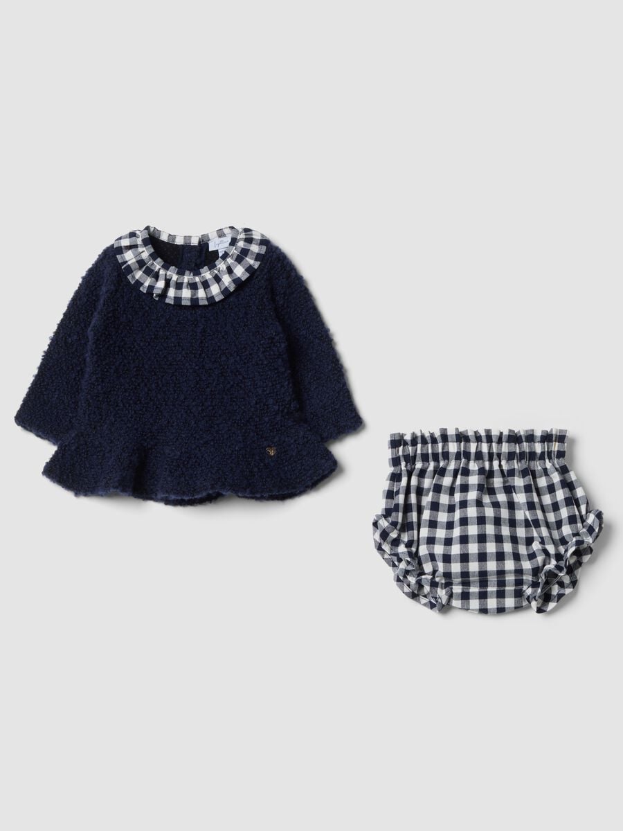 Navy two-piece cotton-blend set_0