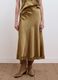 Yellow viscose-blend skirt with lace_1
